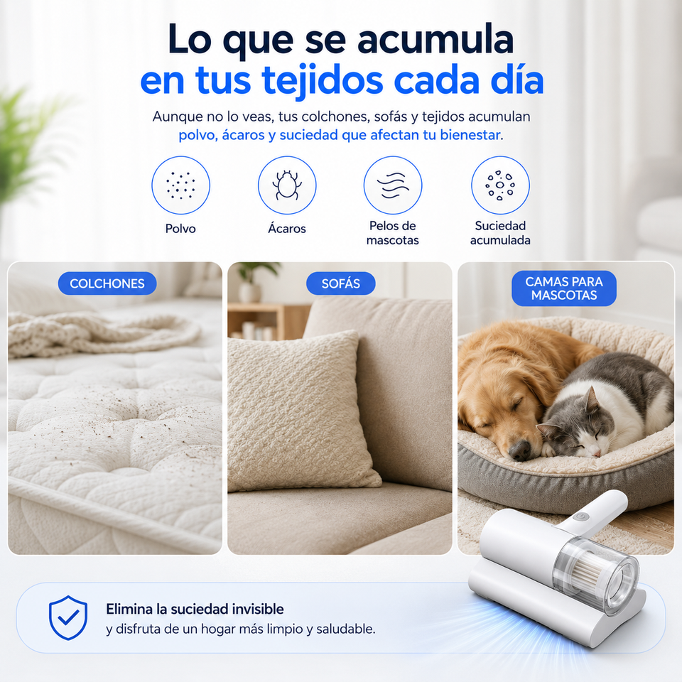 CleanMax™ UV | Aspirador Antiácaros de Alta Succión