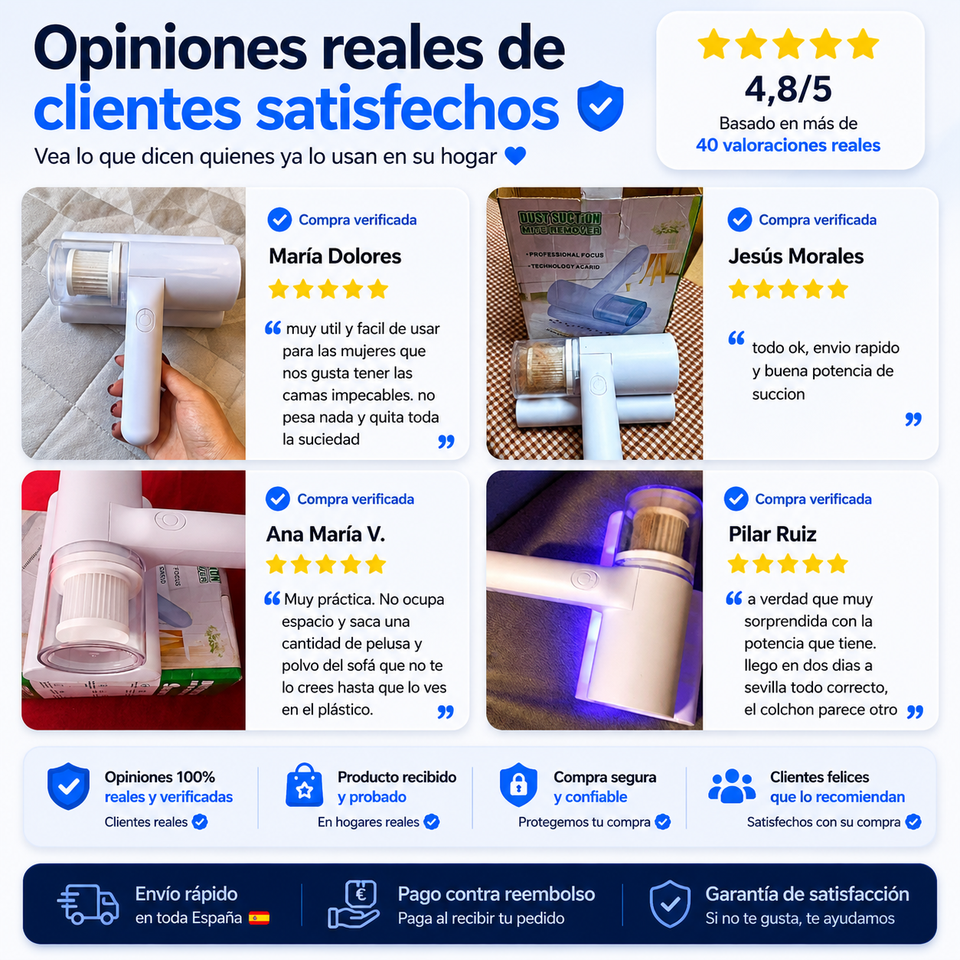 CleanMax™ UV | Aspirador Antiácaros de Alta Succión
