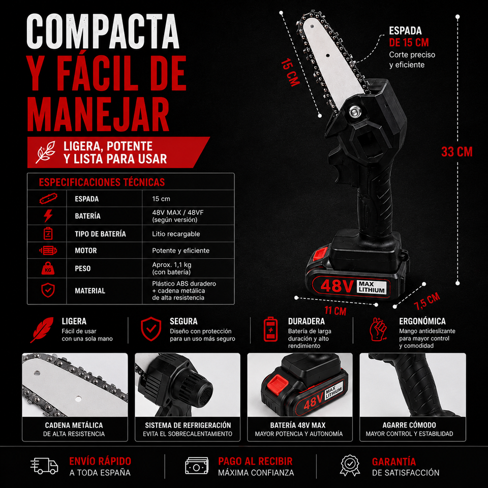 MetalCut™ | Motosierra Eléctrica 48V